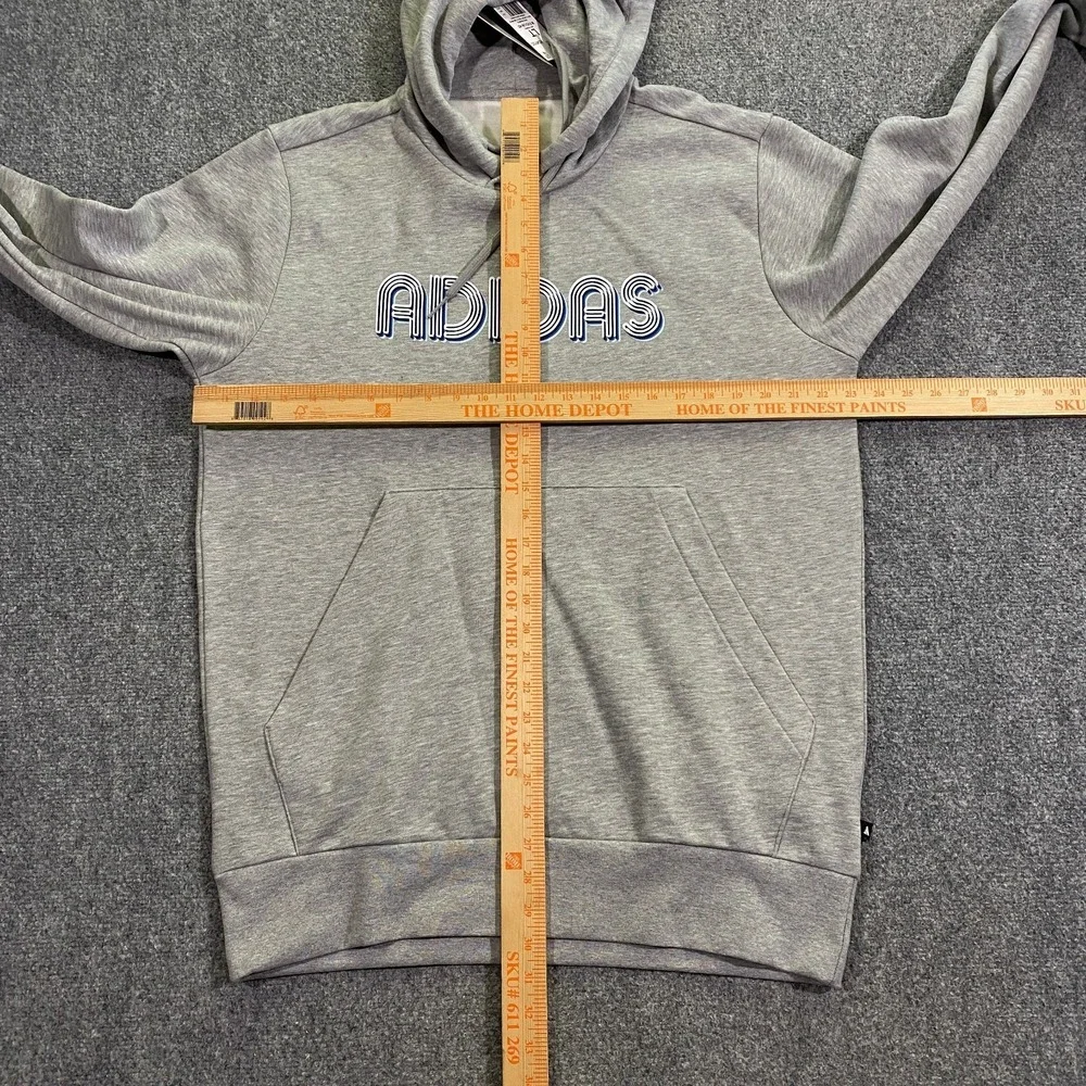 Adidas 3D Retro 70s Striped Logo Hoodie Mens LT Large Tall Gray Disco Groovy NWT